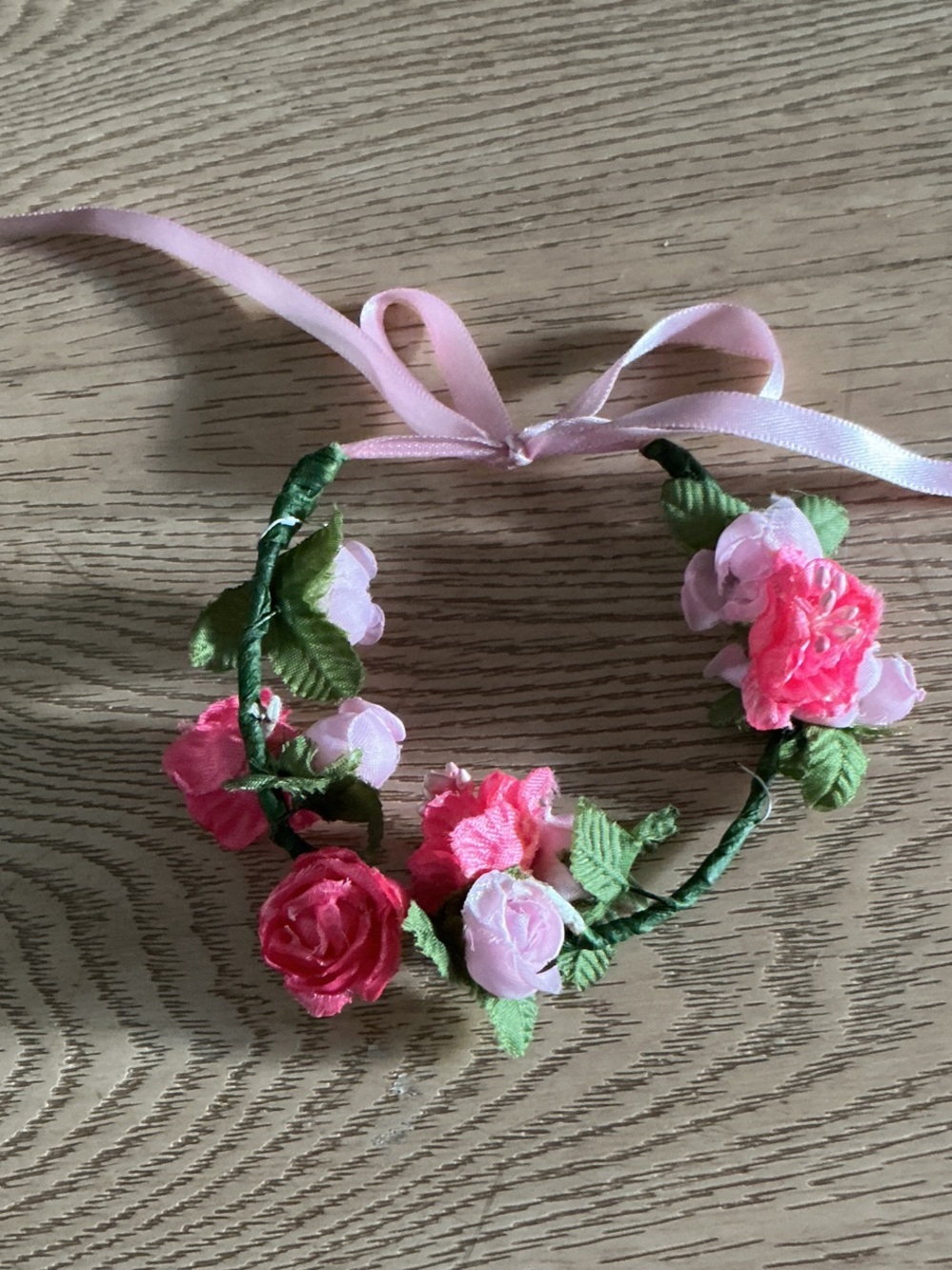 Kids Floral Crown Headband - Pink Rose Flower Wreath coquette for bun